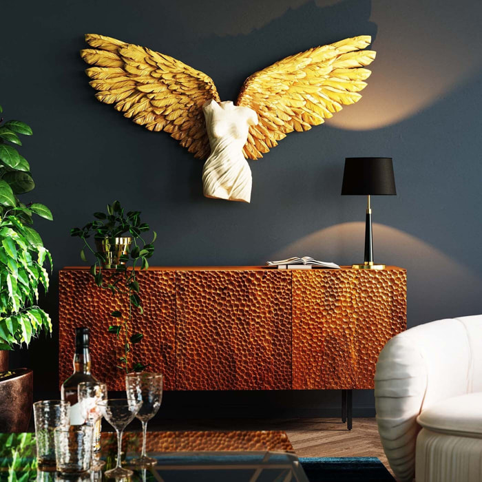 Déco murale buste femme ailes dorées Kare Design