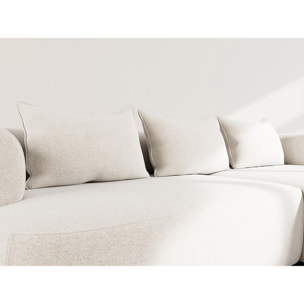 Angela - canapé d'angle droit 4 places en velours texturé - Beige