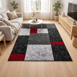 Tapis salon et chambre tissé motif géométrique MEHU