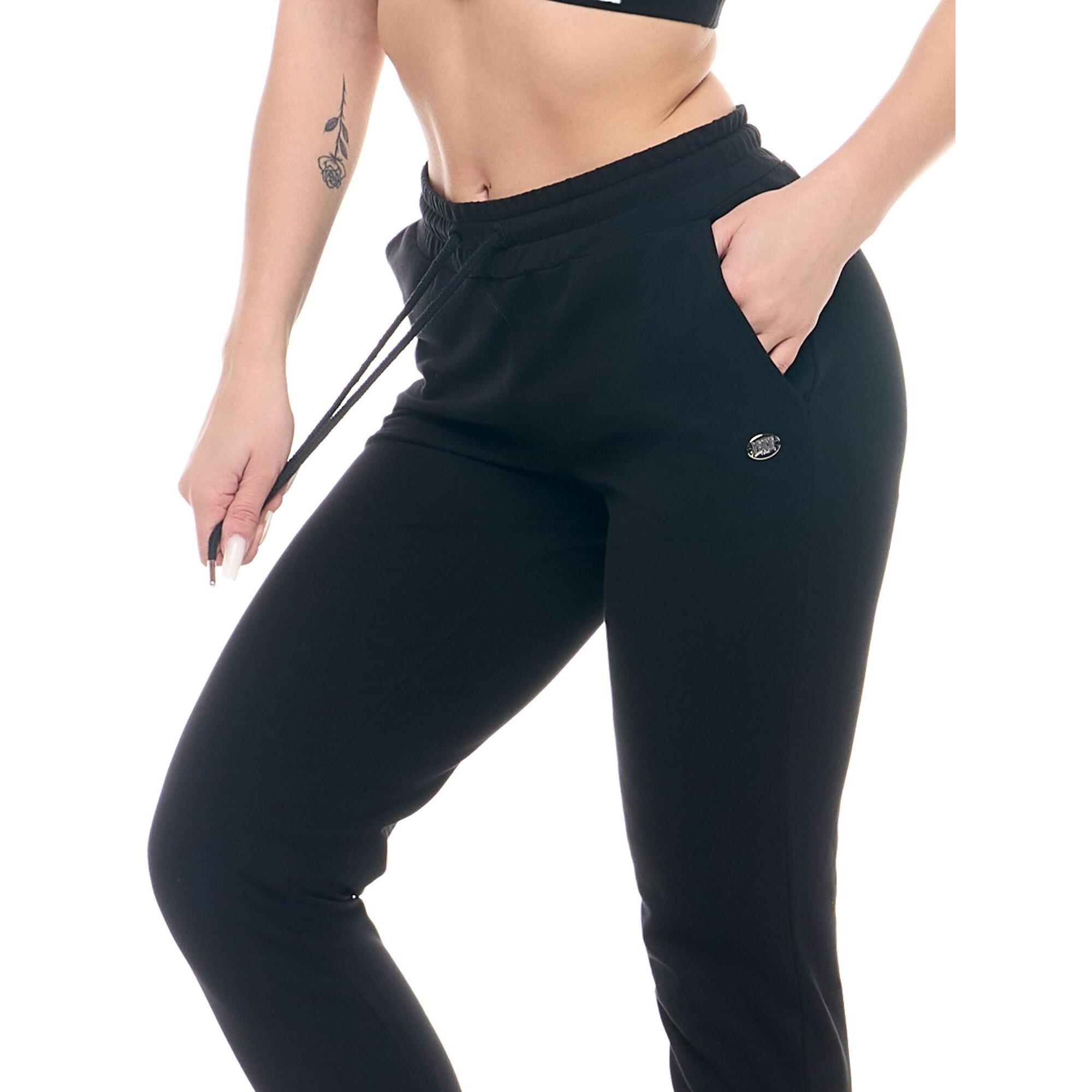 Leone Pantalón deportivo básico con puños