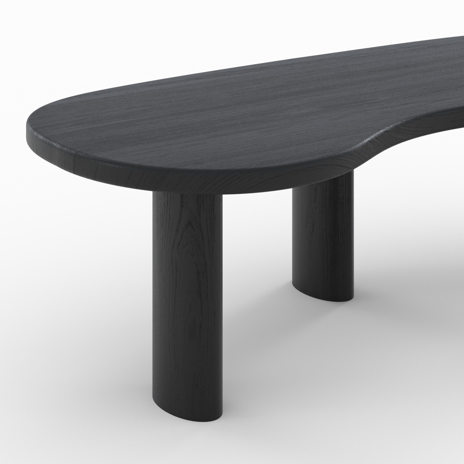 Table basse organique en bois massif de mindi noir - Brandan