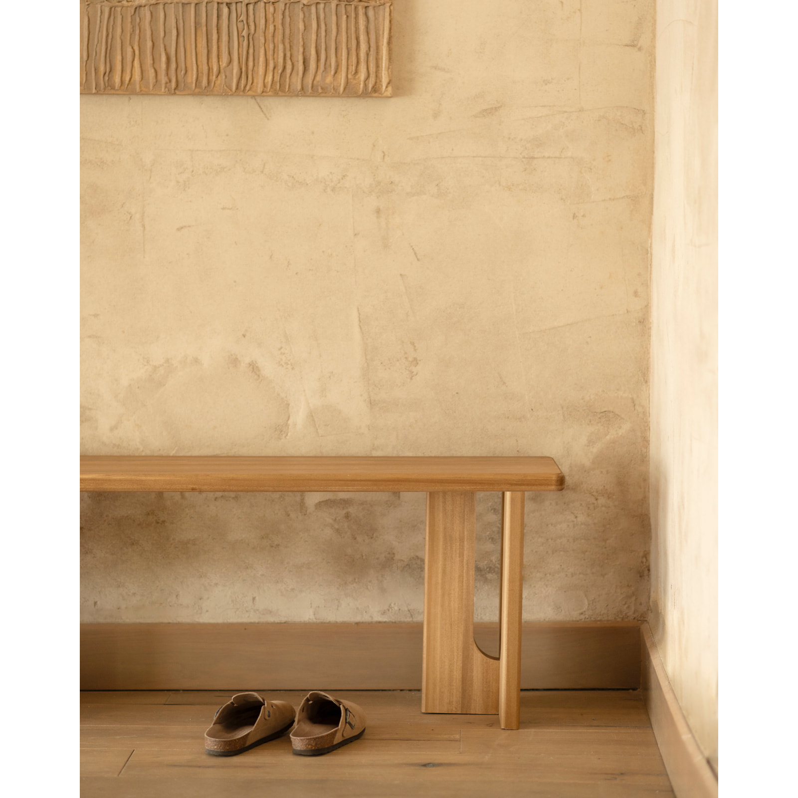 Banco de madera maciza de álamo en 120x33cm Alto: 45 Largo: 120 Ancho: 33