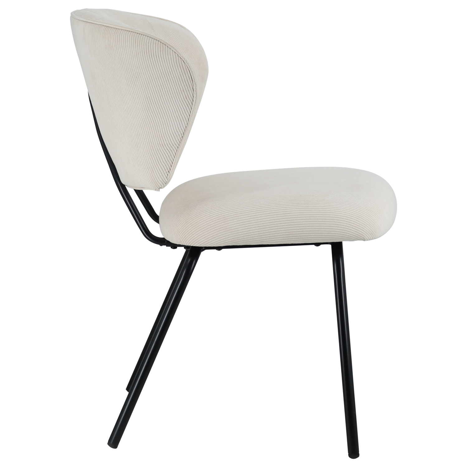 Lot de 2 chaises en velours côtelé beige NILSA