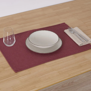 Lot de 2 sets de table jacquard MASSAIC Grenat