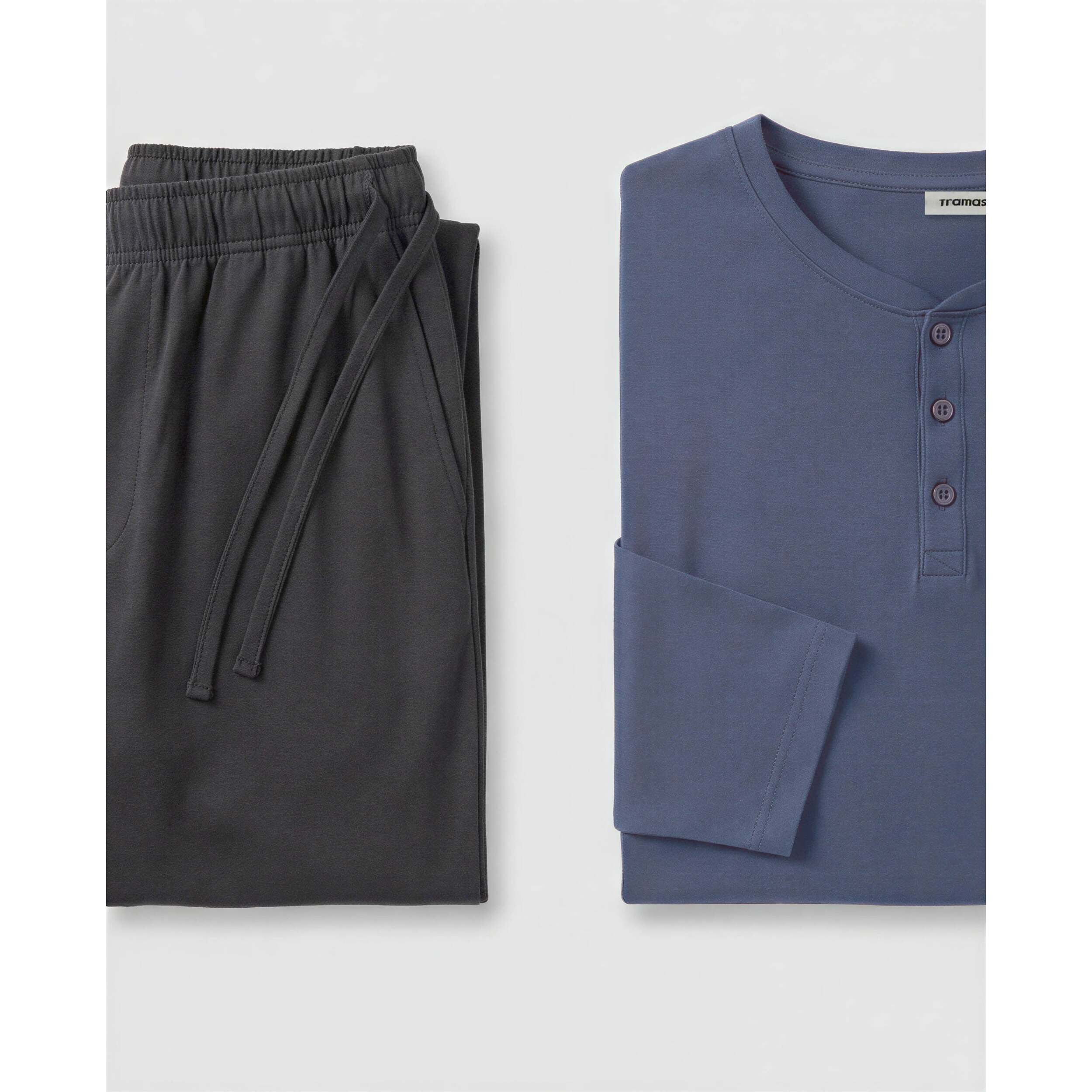 Pijama largo hombre con botones indigo - marino