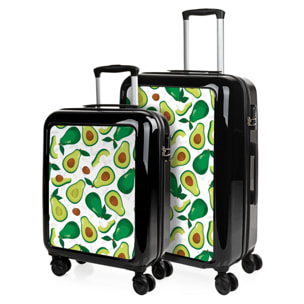 Juego De Maletas Pc Itaca Base Negro Negro Aguacate