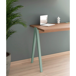 Escritorio Colmar nogal y verde 78x107x49 cm
