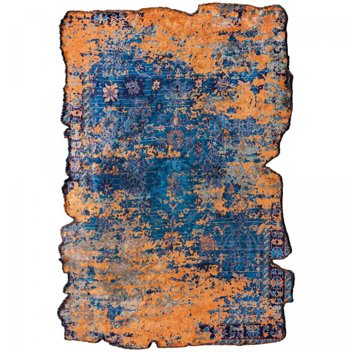 ATINOU Tapis salon kilim, Forme originale, Tissé à la main