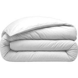 Housse de couette 100% percale de coton lavé blanc nuage