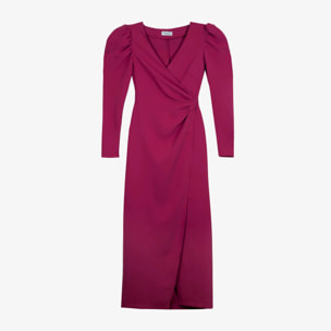 Vestido midi cruzado manga larga