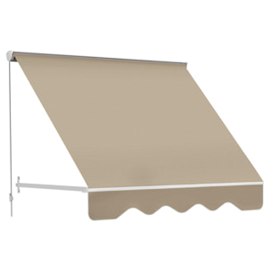 Toldo de Ventana Toldo Manual de Aluminio Retráctil para Exterior Toldo de Balcón Ángulo Ajustable Impermeable Tela de Poliéster 180x70cm Beige