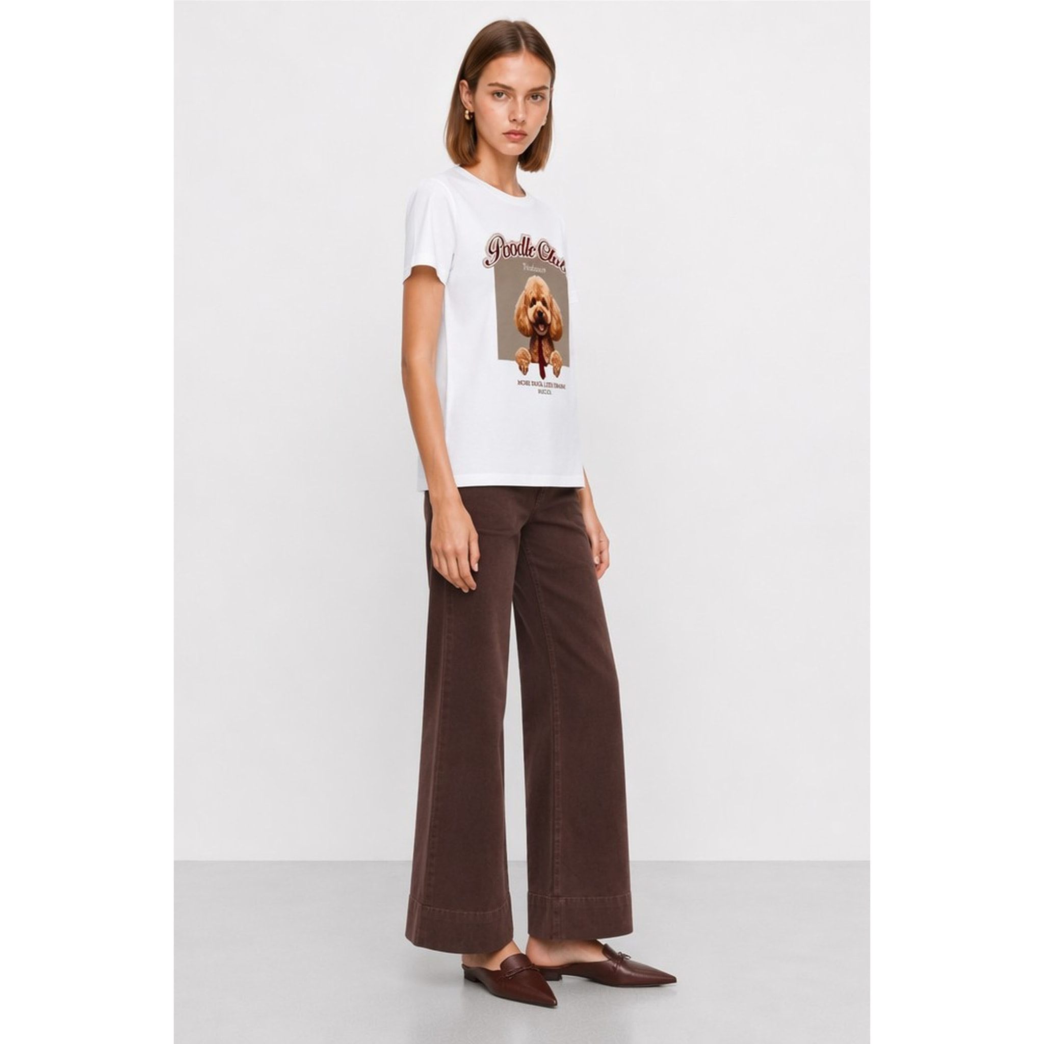 Kocca - T-shirt da donna in cotone con stampa di barboncino Donna