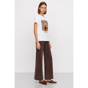 Kocca - T-shirt da donna in cotone con stampa di barboncino Donna