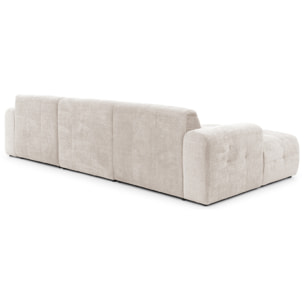 Diane - Canapé panoramique en U 6 places en velours texturé - Beige