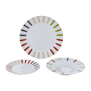 Set 12pc vajilla porcelana colección safari Benetton