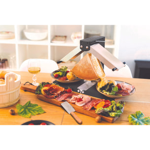 Appareil à raclette traditionnel Brézière® PREMIUM - Noir Poignées bois - Couteau inclus - 1/4 ou 1/6 meule - 230V 1000W