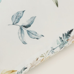 Funda cojín algodón hojas en rama Folo color verde 100% Algodón percal