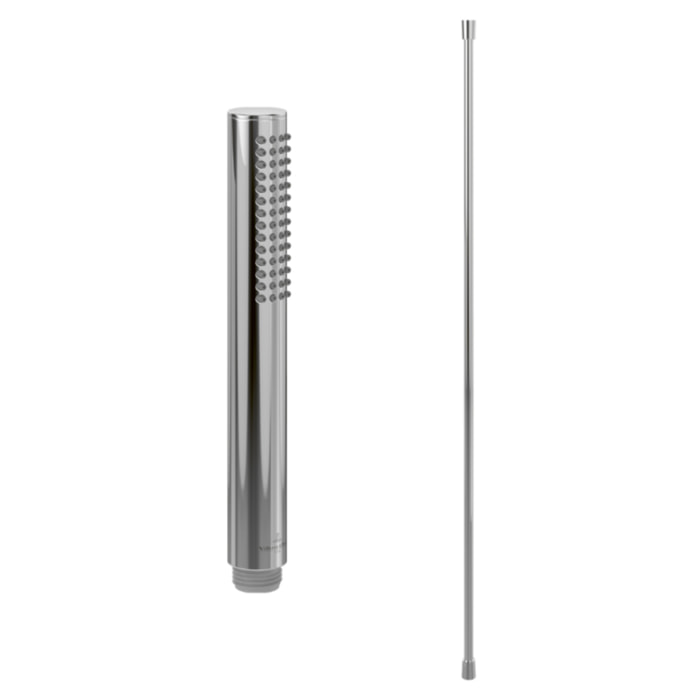 Pommeau de douche VILLEROY & BOCH Verve Showers Stick + Flexible de douche Universal Showers 160 cm Chromé