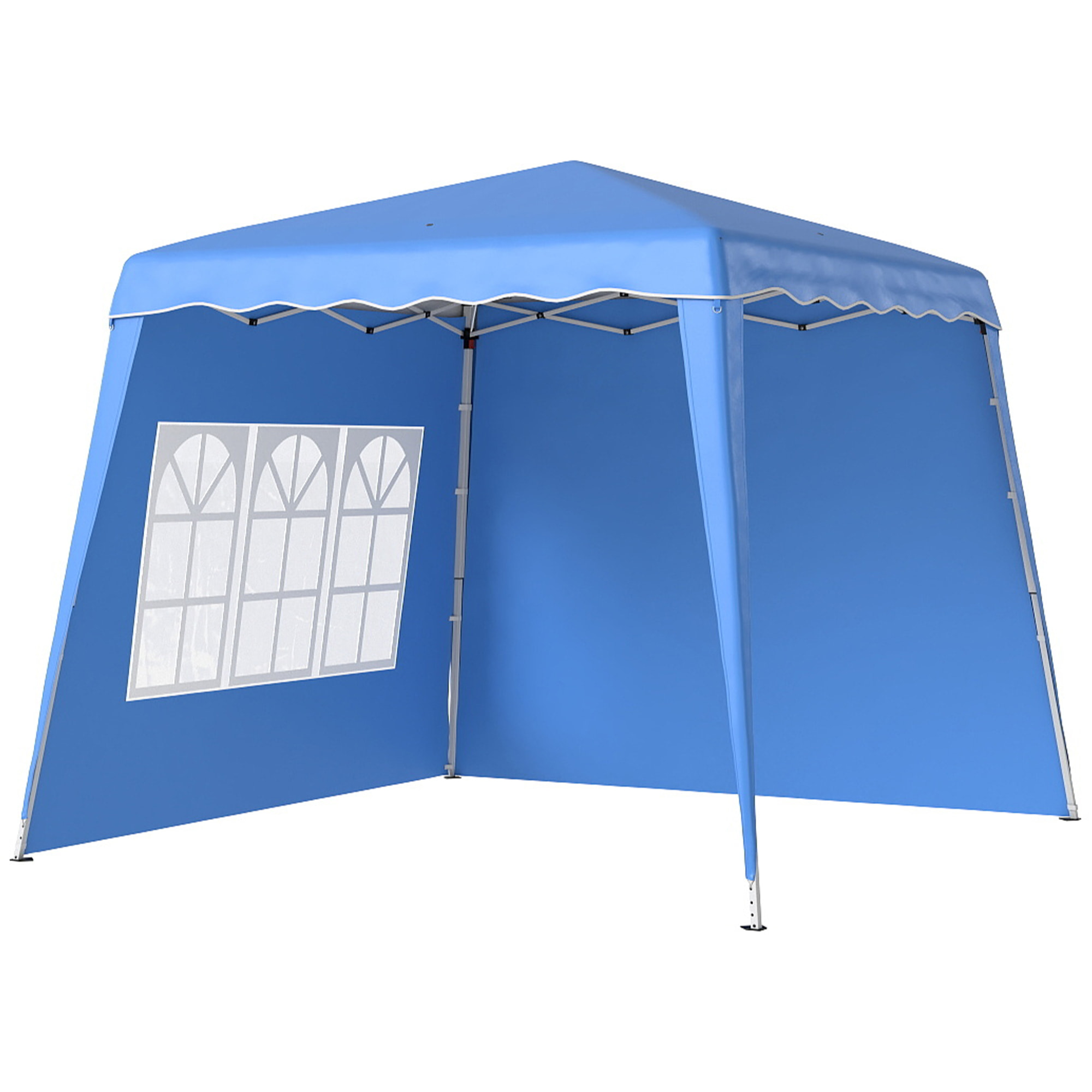 Carpa Plegable Pop-up 3x3 m Cenador Pabellón de Jardín con 2 Paredes Laterales Altura Ajustable y Bolsa de Transporte Protección UV50+ Impermeable Gazebo para Camping Fiestas Exterior Azul
