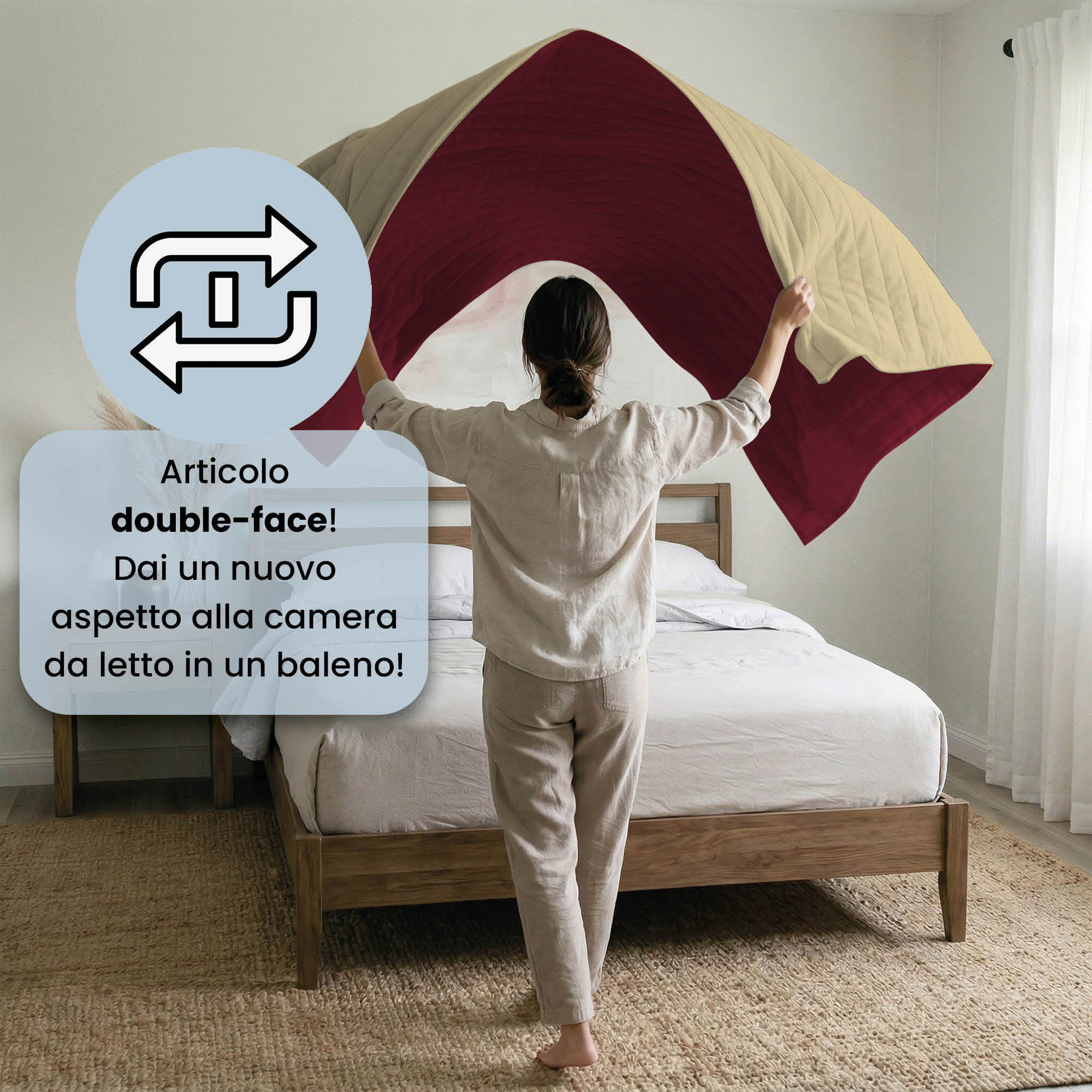 TRAPUNTINO ESTIVO ELEGANT MATRIMONIALE, BICOLORE