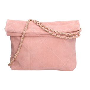 Borsa a spalla da donna Made in Italy - Modello Celeste Elite - Pelle scamosciata - 32.0 x 34.0 x 6.0 cm