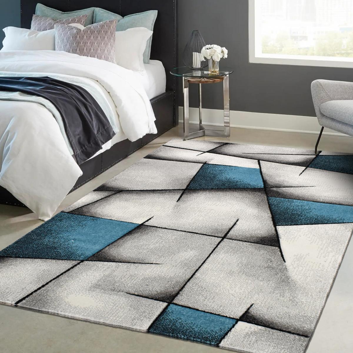 Tapis salon et chambre tissé motif géométrique RAHI
