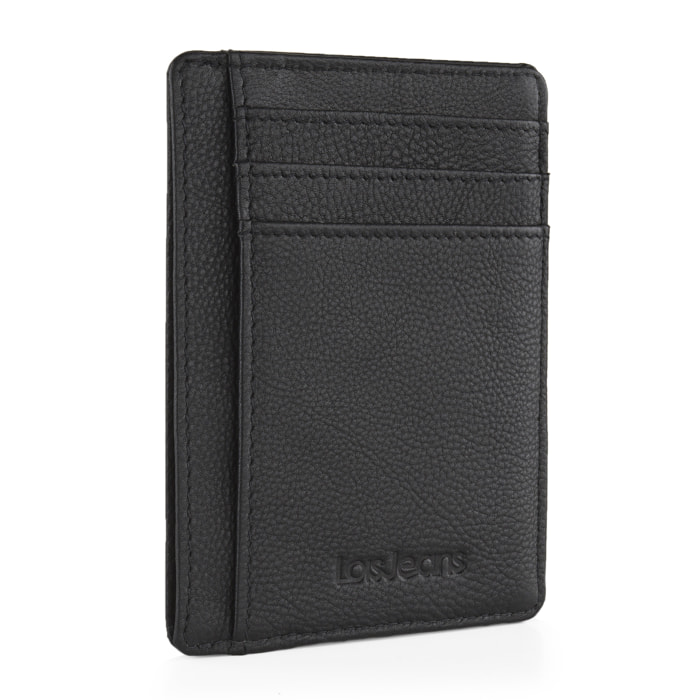 Tarjetero Piel Hombre Lois Wilson Negro