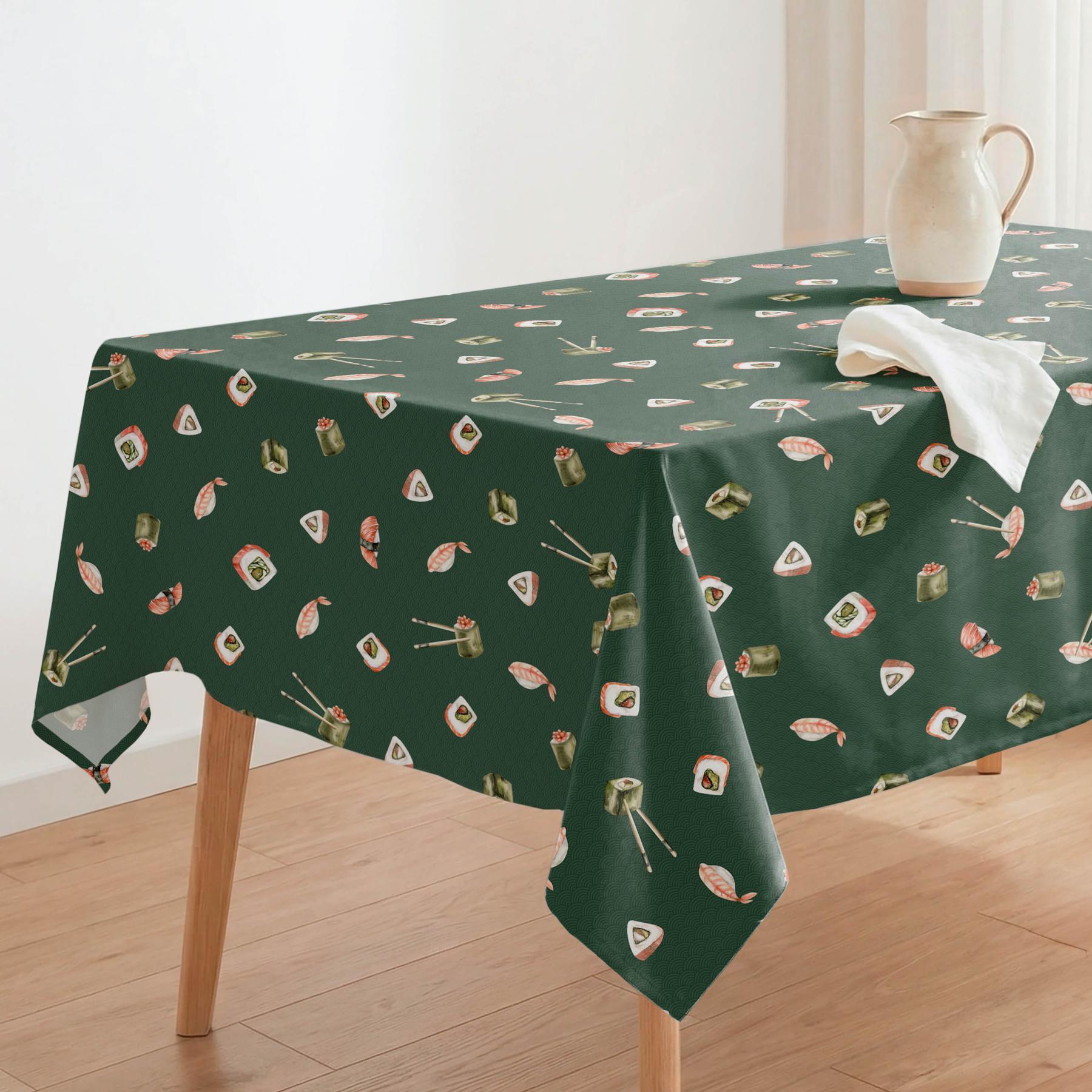 Nappe anti-taches SUSHI VERT - enduite