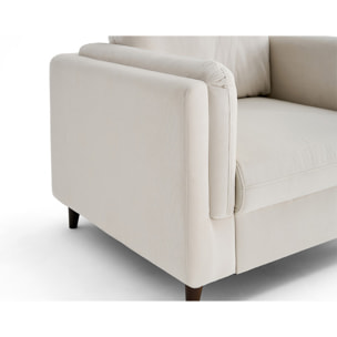 Brooke - fauteuil en velours pieds en bois - Beige