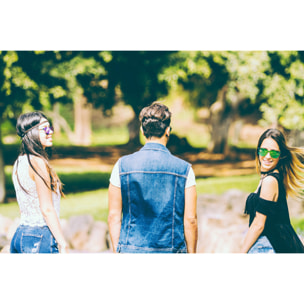 Gafas de sol OCEAN LA MISSION - Plana revo azul cielo con patilla gris