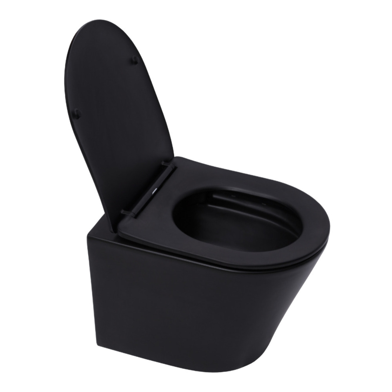 Pack WC bâti-support Geberit + WC Swiss Aqua Technologies sans bride + abattant SoftClose + plaque (SLIM-BlackInfinitio-A)