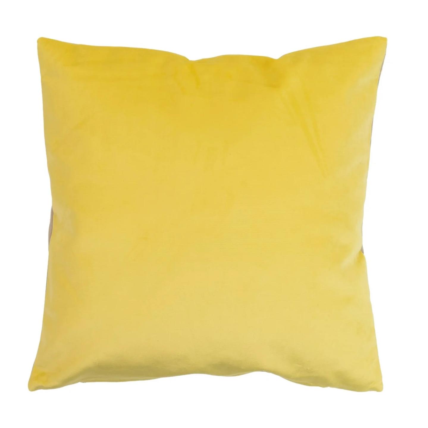 Cojin Velvet Gris Amarillo 45x13x45 Cm