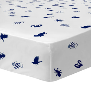 Parure de lit imprimée + drap housse 100% coton, HARRY POTTER BLASON