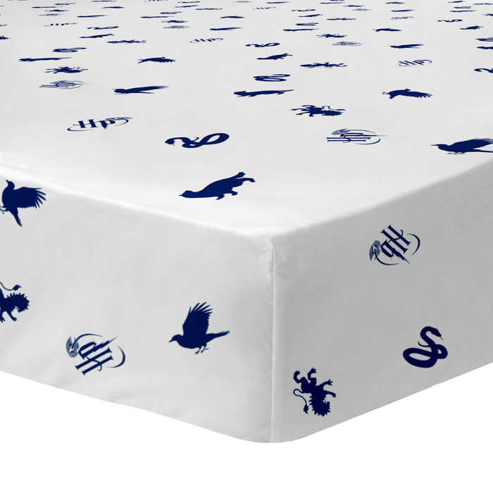 Parure de lit imprimée + drap housse 100% coton, HARRY POTTER BLASON