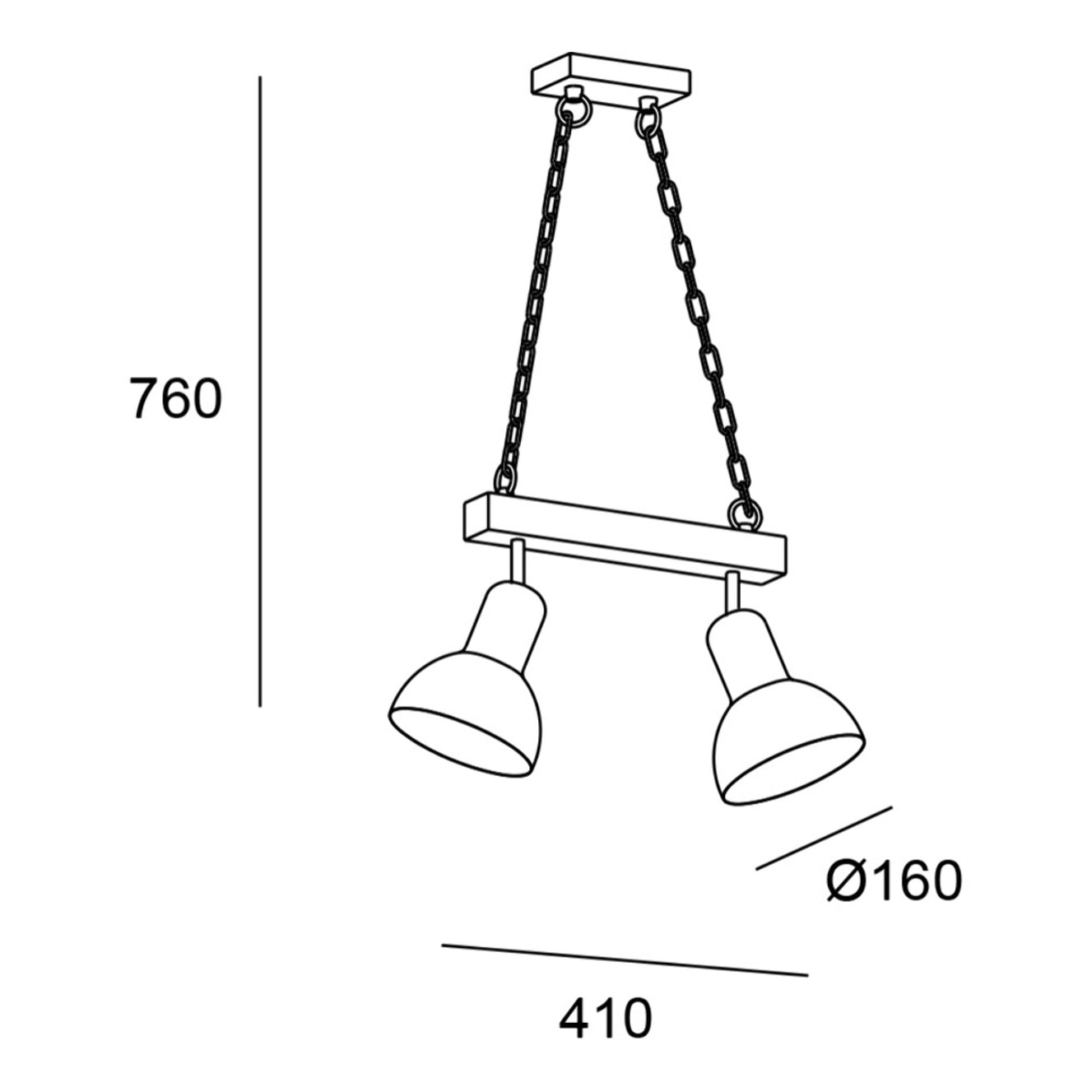 Forlight Colgante Interior LED Helium E27 15W Madera Clara para Comedor, Cocina