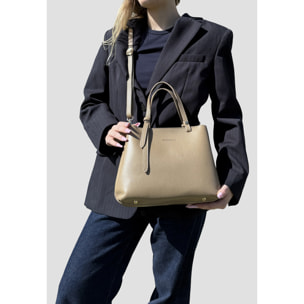 Borsa a Mano Elegante da Donna in Pelle Martellata con Tracolla