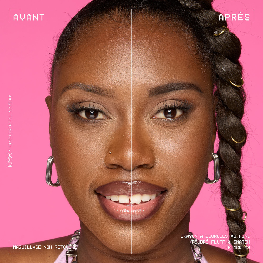 NYX Professional Makeup Fluff & Snatch Crayon Sourcil Précision Effet Poudré BLACK