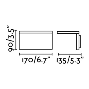 ELE LED Lampe applique gris foncé