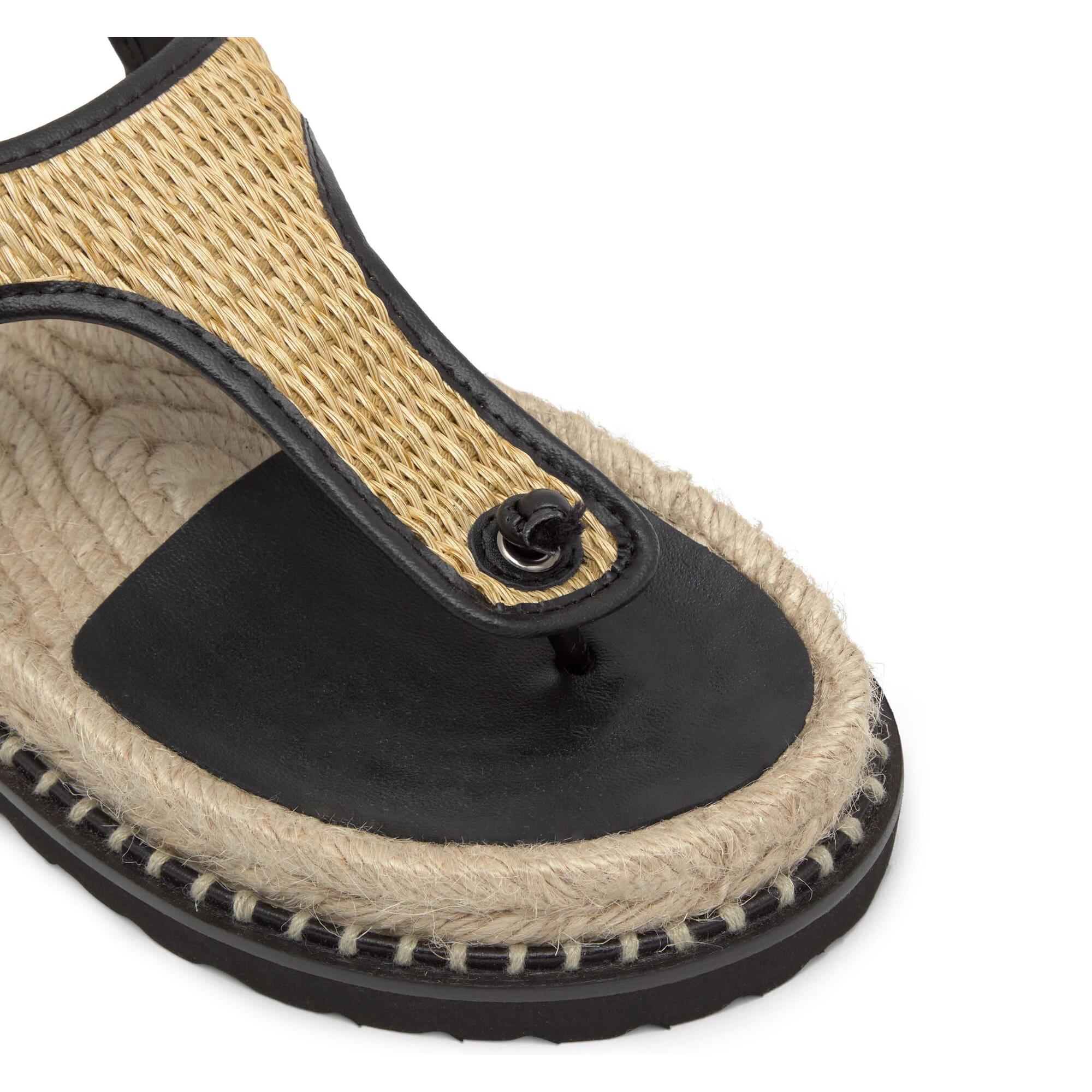 Sandalia de dedo Tamesis en rafia trenzada con suela de yute y goma
