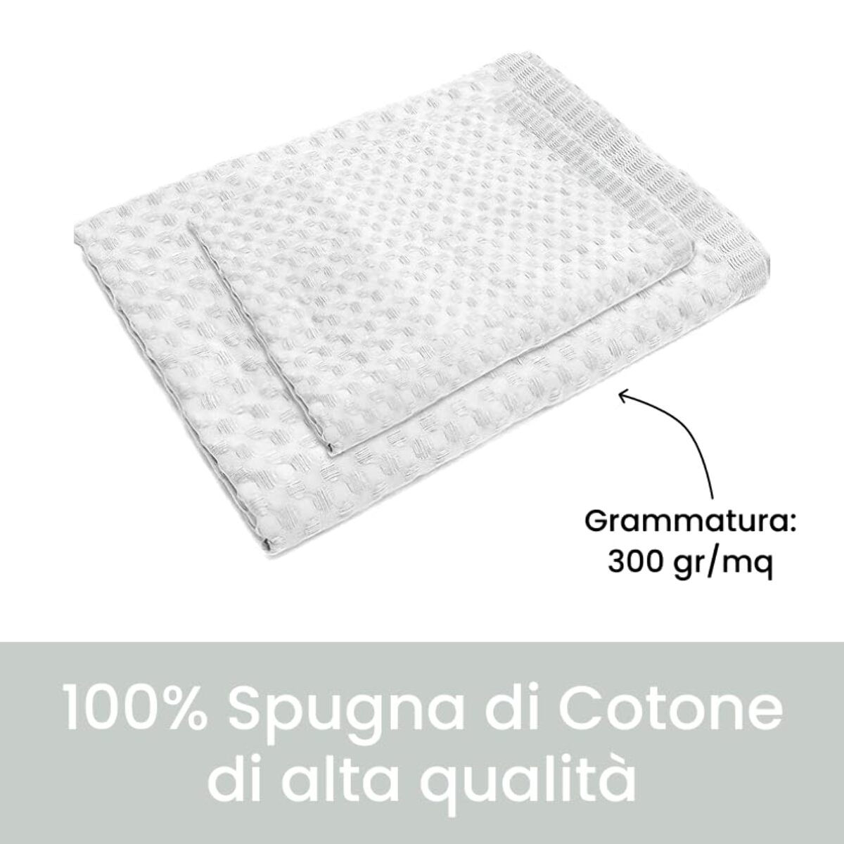 Set asciugamani bagno in cotone - BIANCO