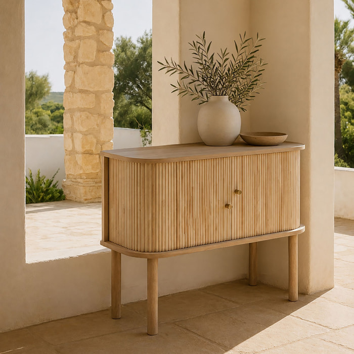 Bahut en bois clair avec portes coulissantes HECTOR
