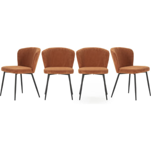 Lot de 4 chaises en velours côtelé - KLARA