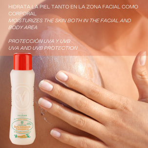 Valquer Leche hidratante bronceadora de zanahorias facial y corporal SPF 30 - 480 ml