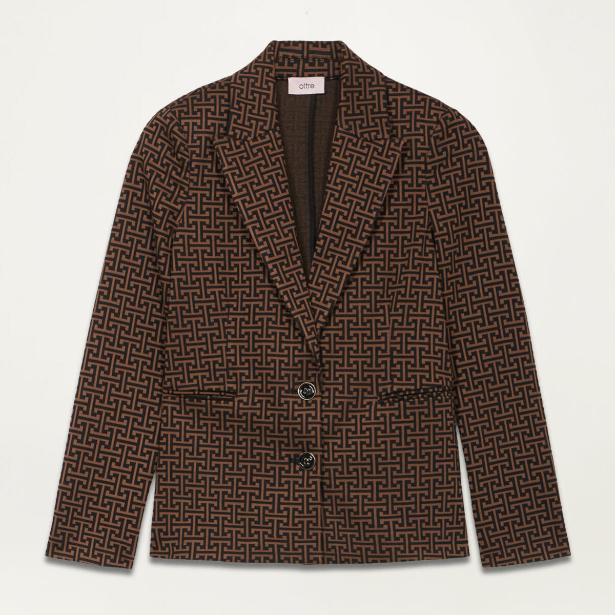 Oltre - Blazer in jersey jacquard - Marrón