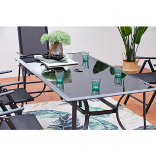 Table de jardin et 10 chaises en aluminium BARATHE