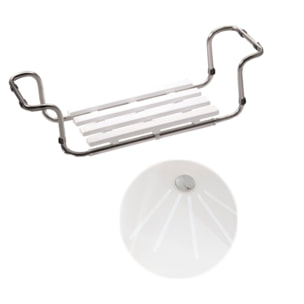 Siège de baignoire PMR PELLET inox 304 extensible + Bandelettes anti-dérapantes PMR PELLET x 12