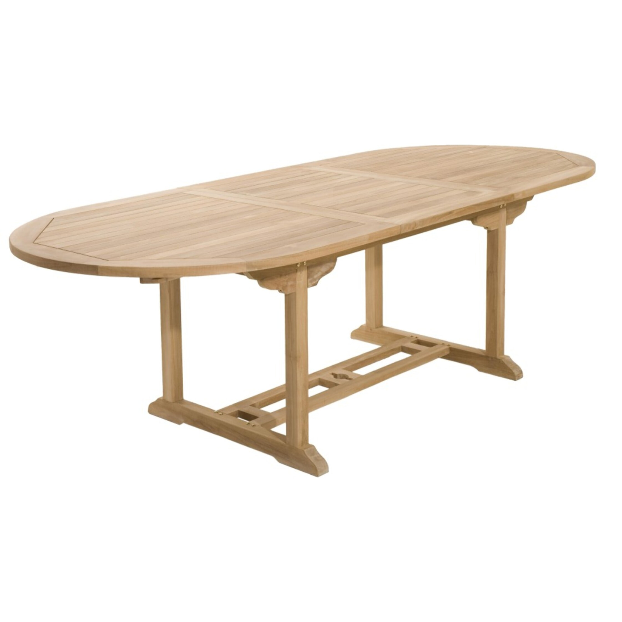 FUN - SALON DE JARDIN EN BOIS TECK 8/10 pers - 1 Table ovale extensible 180*240/100 cm 4 chaises et 2 fauteuils