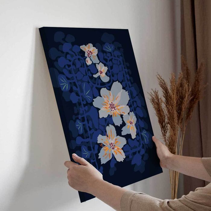Tableau de fleurs Tableau orchidées bleues en ombre douce Toile imprimée
