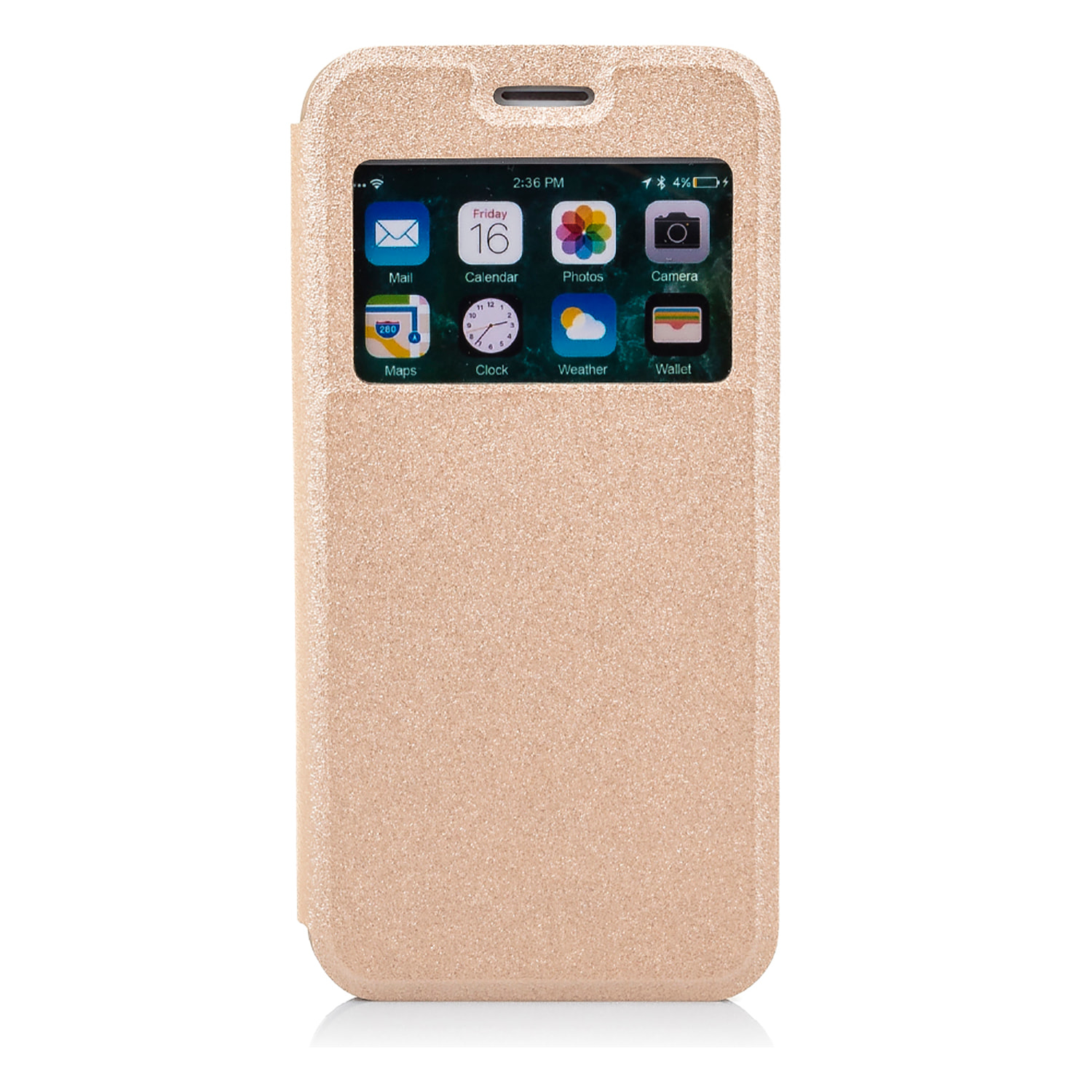 DAM CUSTODIA A LIBRO CON CHIUSURA MAGNETICA A FINESTRA Iphone 7/ Iphone 8 7x1x14 Cm. Colore: oro