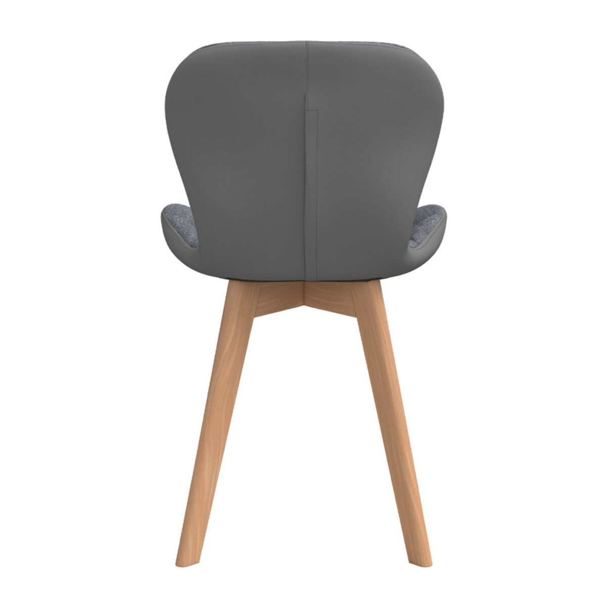 Chaises Gladys en tissu et pieds bois - Gris